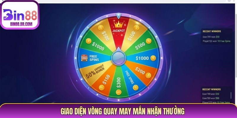 Giao diện vòng quay may mắn nhận thưởng
