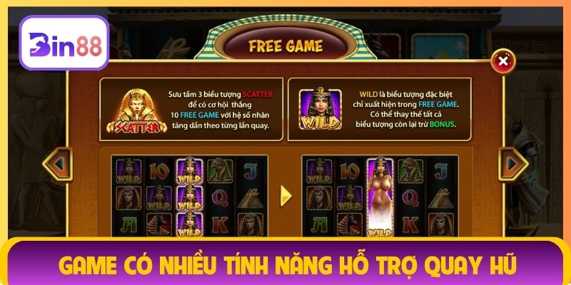 Game có nhiều tính năng hỗ trợ quay hũ
